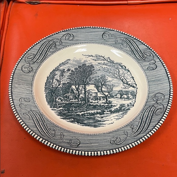 Cavalier Other - Classic Blue and White Scenic Dinner Plate